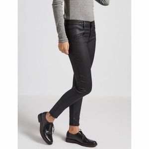 CURRENT ELLIOT The Soho Zip Stiletto Jeans Coated Gray Size 25 Made in USA